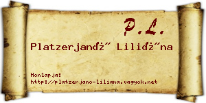 Platzerjanó Liliána névjegykártya